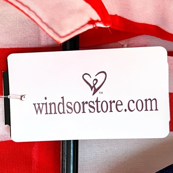 NWT Red, White & Blue Stars & Stripes Sheer Button Down Shirt Size Large - Picture 5 of 10